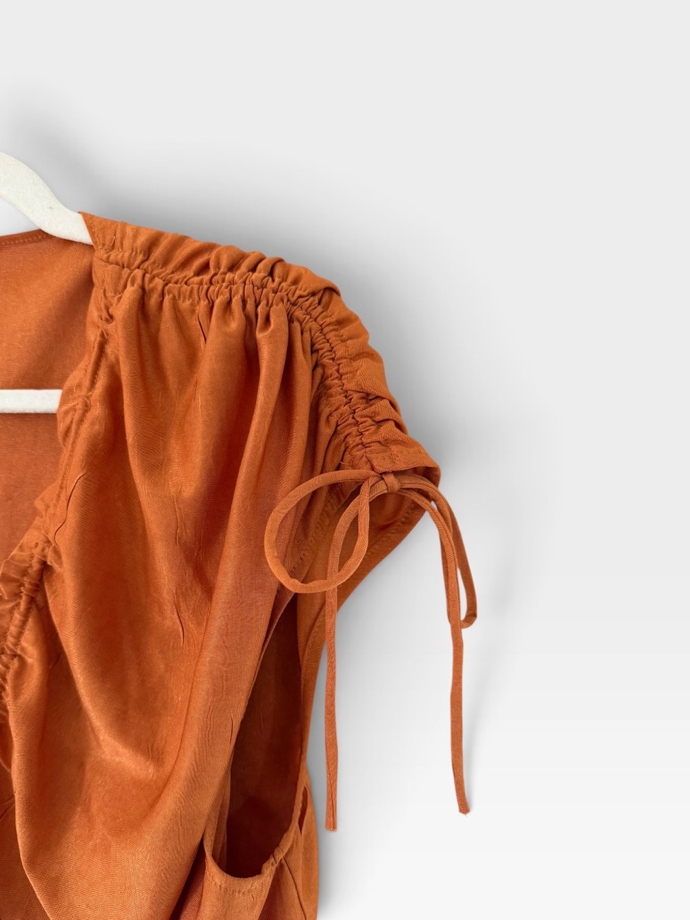 Zara Tie-Front Wide-Leg Jumpsuit in Rust - Picture 9 of 11